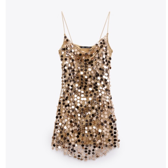 Zara SEQUIN MINI DRESS - Picture 3 of 16